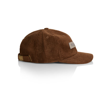 Kingpin Skate Supply Cap Cord Leather Box Patch Brown Strapback Skateboard Hat