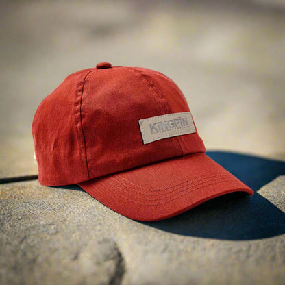 Kingpin Skate Supply Cap Box Patch Ruby Red Jockey Snapback Skateboard Hat