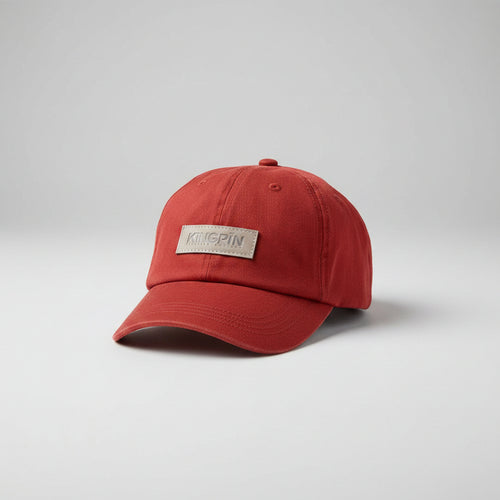 Kingpin Skate Supply Cap Leather Patch Ruby Red Jockey Snapback Skateboard Hat