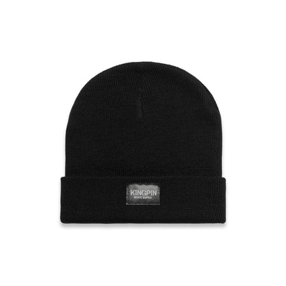 Kingpin Skate Supply Beanie Cuff Black Label Black Skateboard Hat