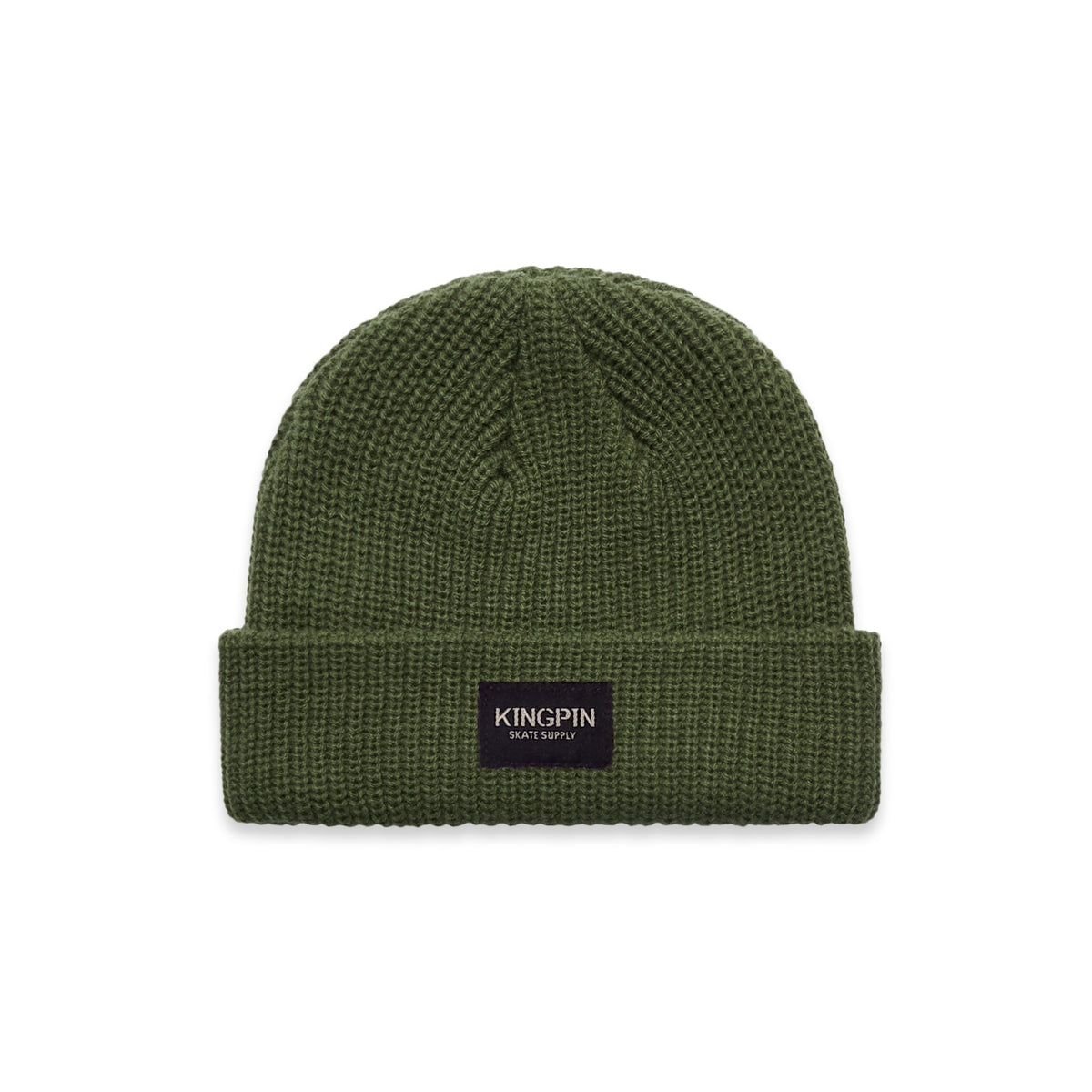 Kingpin Skate Supply Cuff Beanie Cable Black Label Army Skateboard Hat