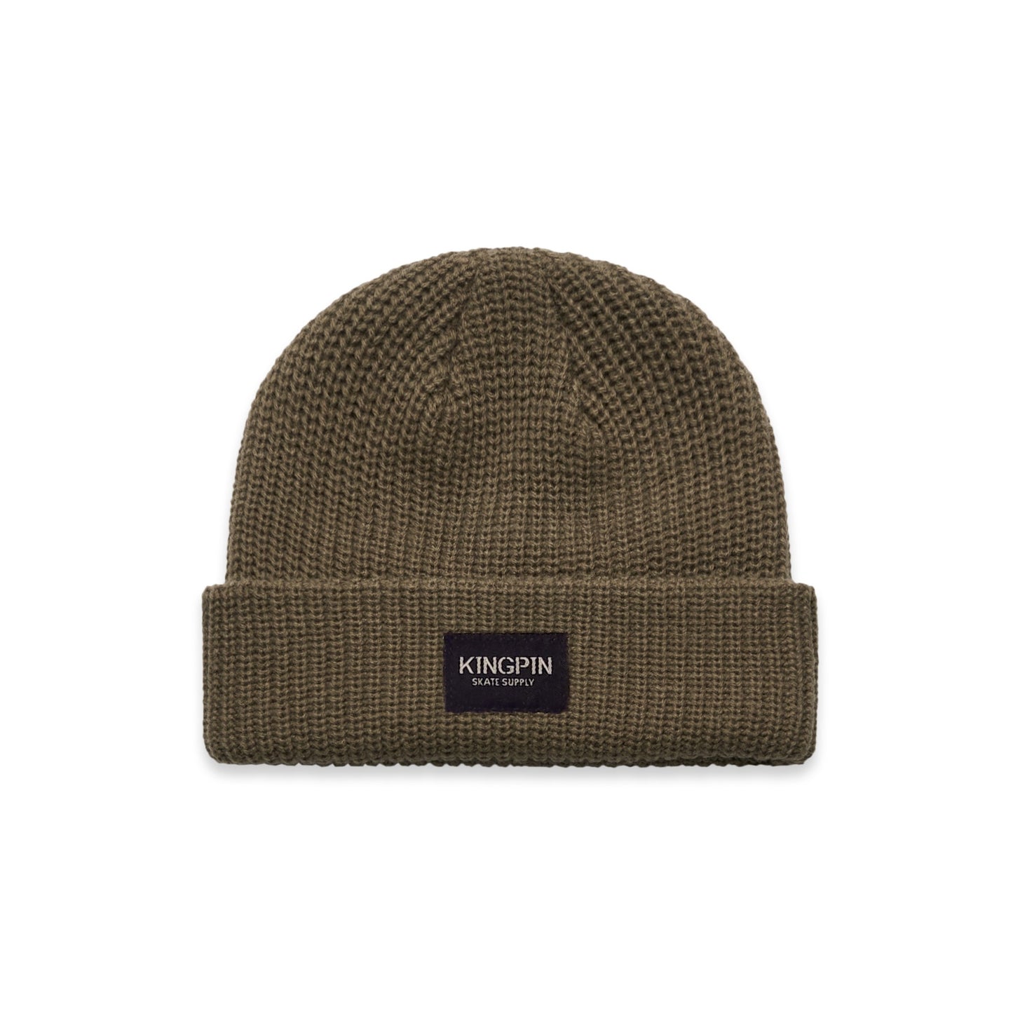 Kingpin Skate Supply Beanie Cable Black Label WALNUT Skateboard Hat