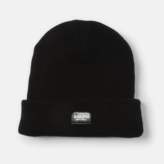 Kingpin Skate Supply Beanie Fishermans Black Label Black Skateboard Hat