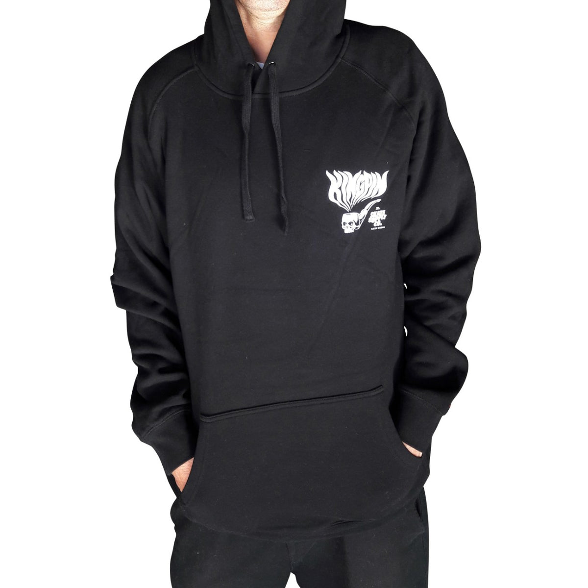Kingpin Skate Supply Hood Hazy Deeds Black Skateboard Hoody Pullover Hoodie