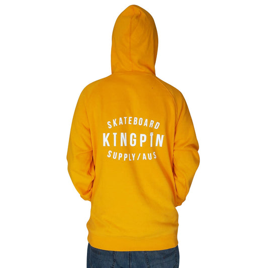 KINGPIN Skate Supply Hood Retro Gold Skateboard Hoody Pullover Hoodie