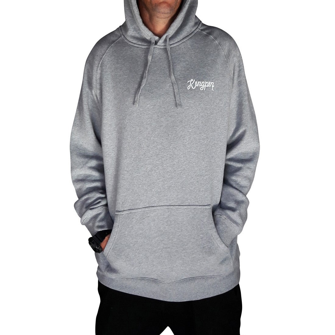 Kingpin Skate Supply Hood Rope Grey Marle Skateboard Hoody Hoodie