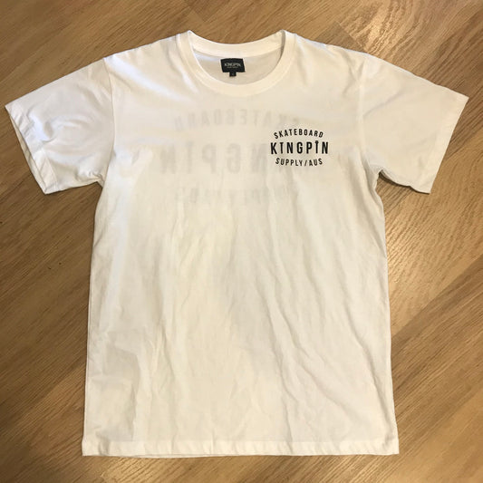Kingpin Skate Supply Tee Retro White New Skateboard T-Shirt