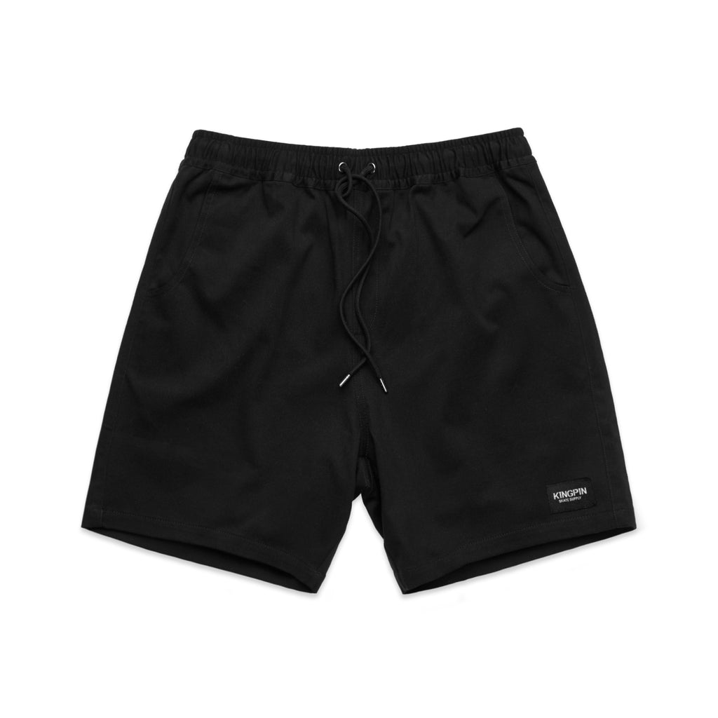 Kingpin Skate Supply Walk Shorts Black Label Black