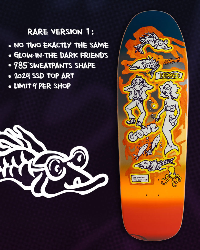 Krooked Skateboard Deck Gonz Clear Friends SKATE SHOP DAY 9.81" SSD 2024