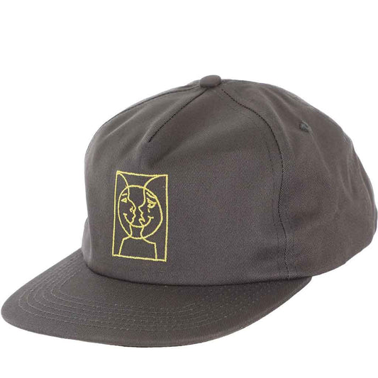 Krooked Cap Moonsmile Grey Yellow Snapback Adjustable Skateboard Hat