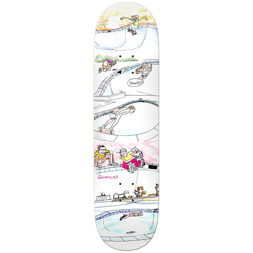 Krooked Skateboard Deck Gonz Skull Ride 8 75 Mark Gonzales