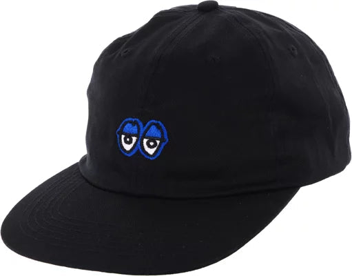 Krooked Cap Eyes Black Blue Unstructured Strap Back Skateboard Hat