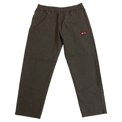 Krooked Pant Eyes Olive Red EMB Elastic Stretch Waist Skateboard Bmx Pants