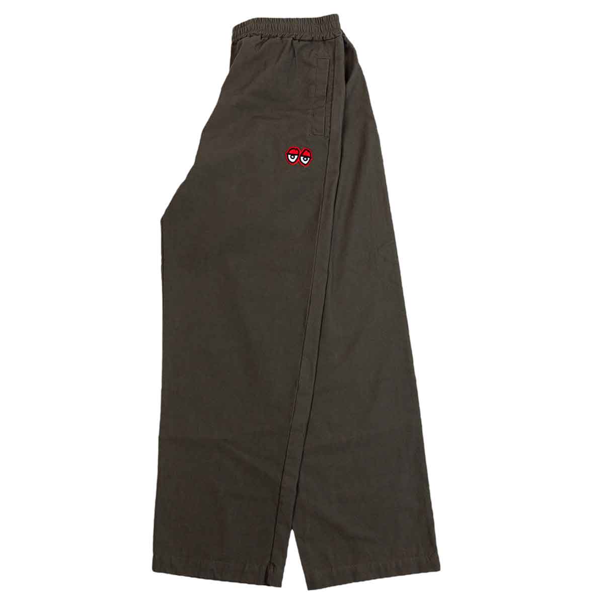 Krooked Pant Eyes Olive Red EMB Elastic Stretch Waist Skateboard Bmx Pants