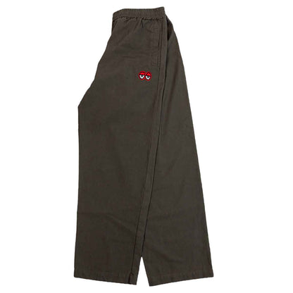 Krooked Pant Eyes Olive Red EMB Elastic Stretch Waist Skateboard Bmx Pants