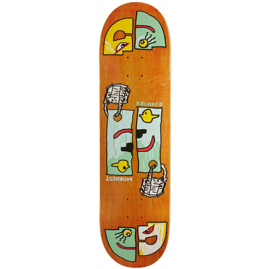 Krooked Skateboard Deck Bobby Worrest Lockup Slick Twin 8.3"