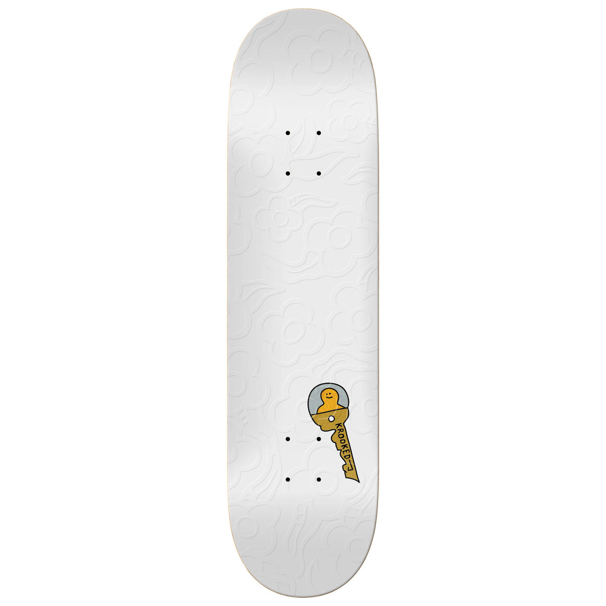 Krooked Skateboard Deck Team Kee Slick White 8 25