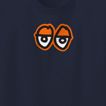 Krooked Skateboards Tee Eyes LG Navy/Orange Skateboard T-Shirt