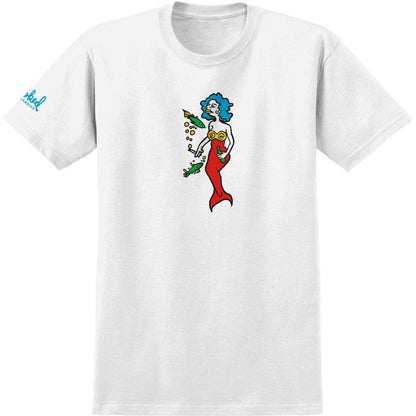Krooked Skateboards Tee Mermaid White Skateboard T-Shirt