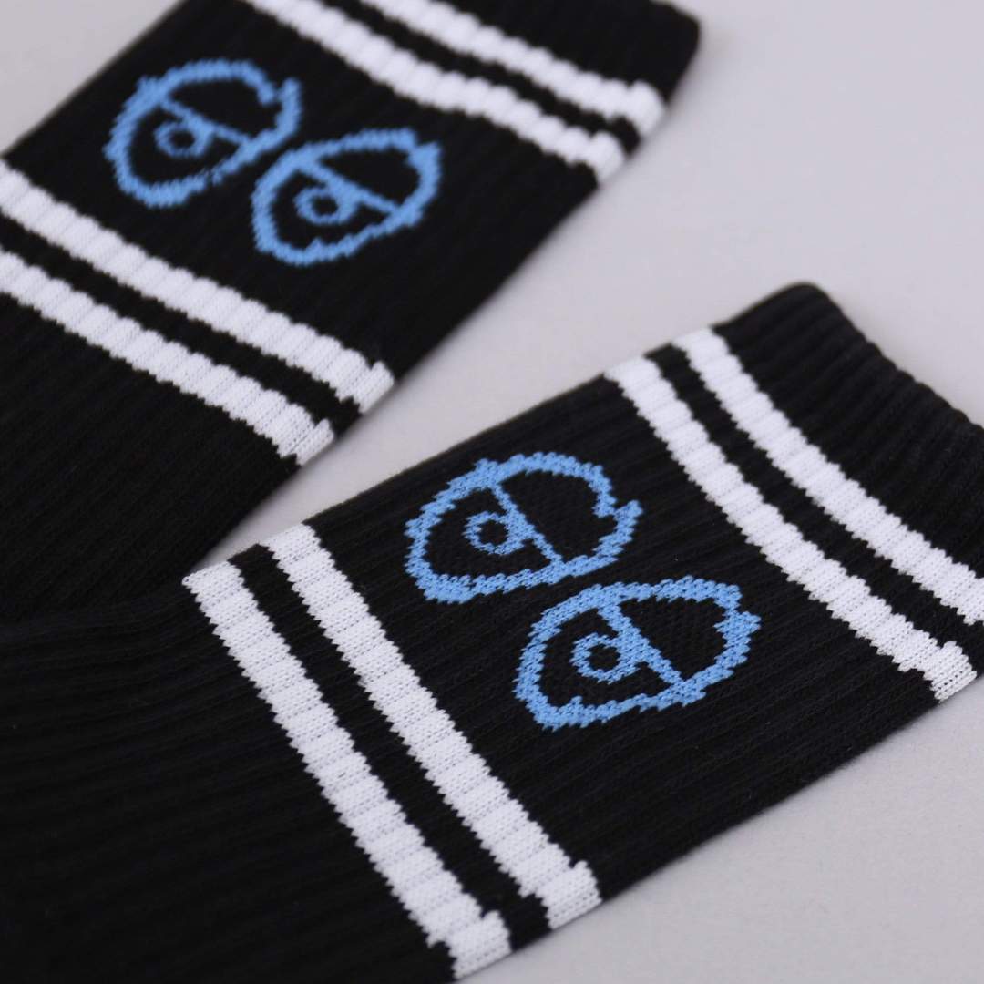 Krooked Socks Eyes Black Blue White SIZE 7-11 Crew Skateboard Sox