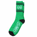 Krooked Socks Eyes Green Black White Size 7 11 Crew Skateboard Sox