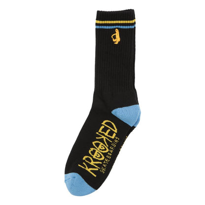 Krooked Socks Shmoo Grey/Blue/Yellow Size 7-11 Crew Skateboard Sox