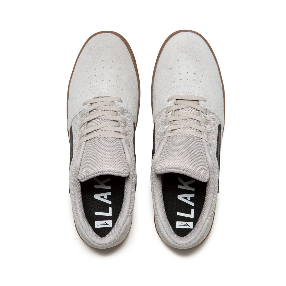 Lakai Shoes Brighton White Gum Suede Usa Size Skateboard Sneakers