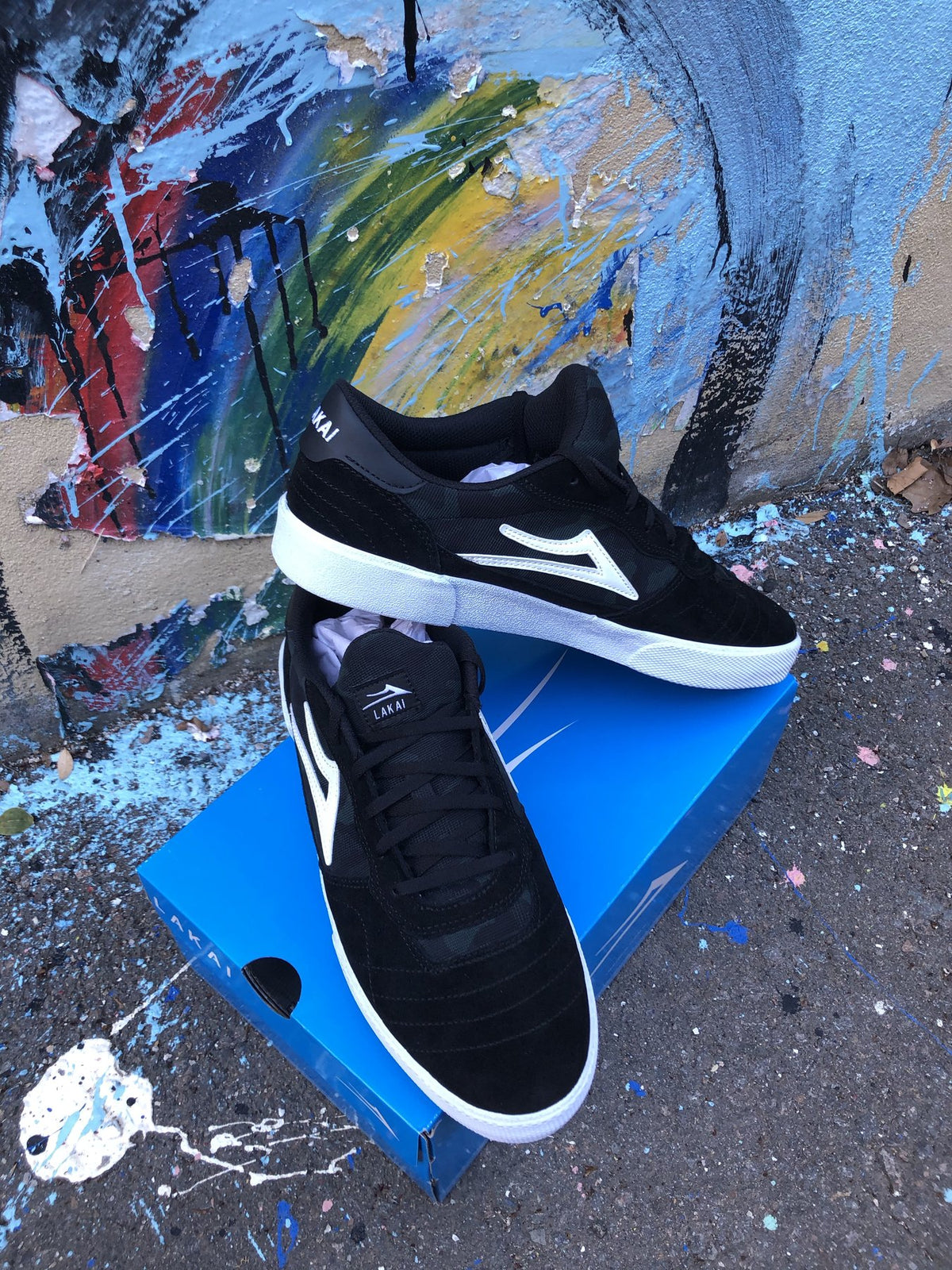 Lakai Shoes Cambridge Black Green Camo Suede Usa Size Skateboard Sneakers