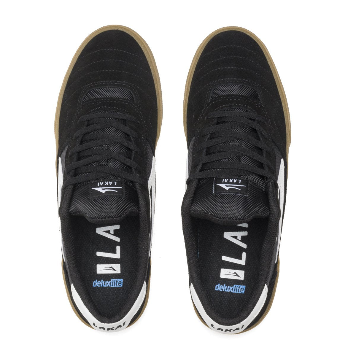 Lakai Shoes Cambridge Black Gum Suede USA SIZE Skateboard Sneakers