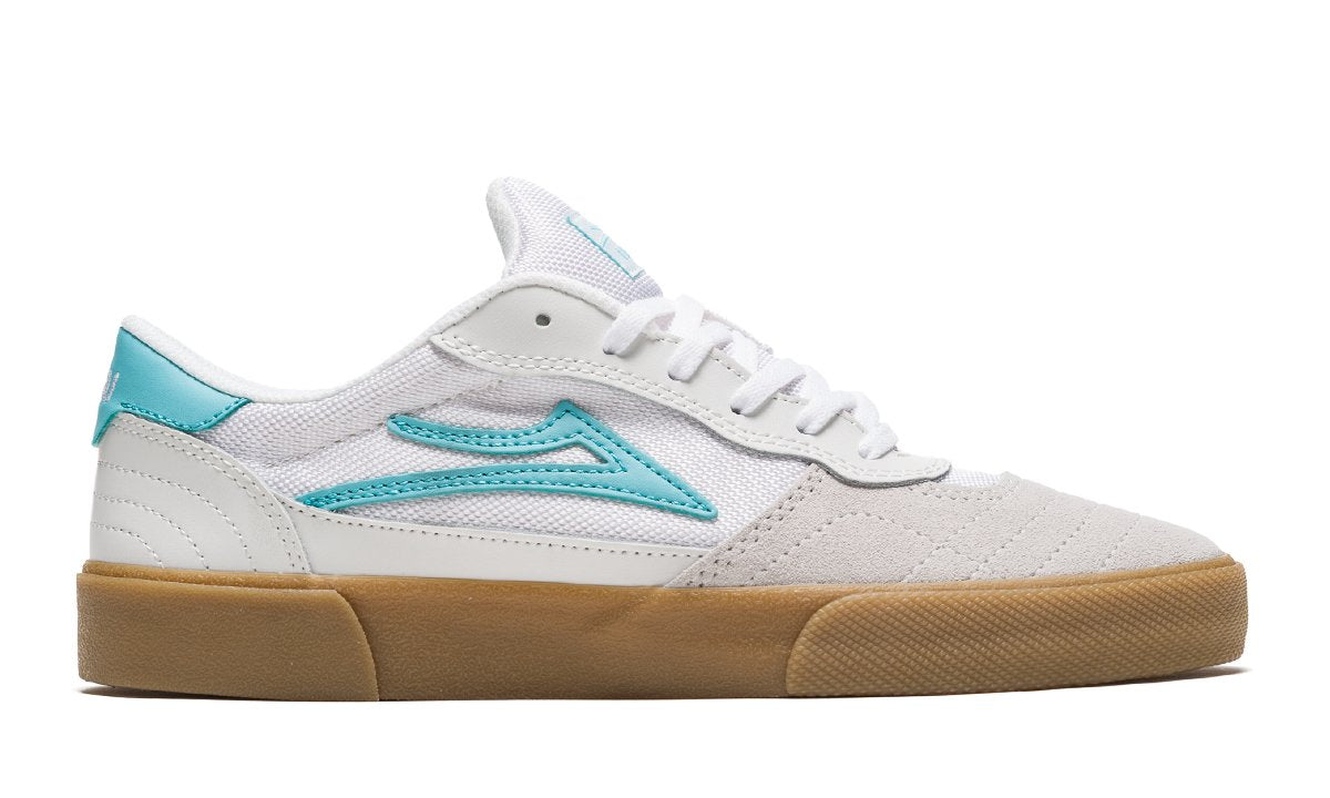 Lakai Shoes Cambridge White/Teal Suede US Size Skateboard Sneakers