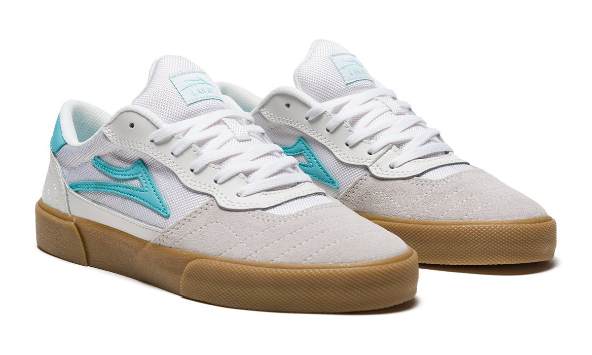 Lakai Shoes Cambridge White Teal Suede Us Size Skateboard Sneakers