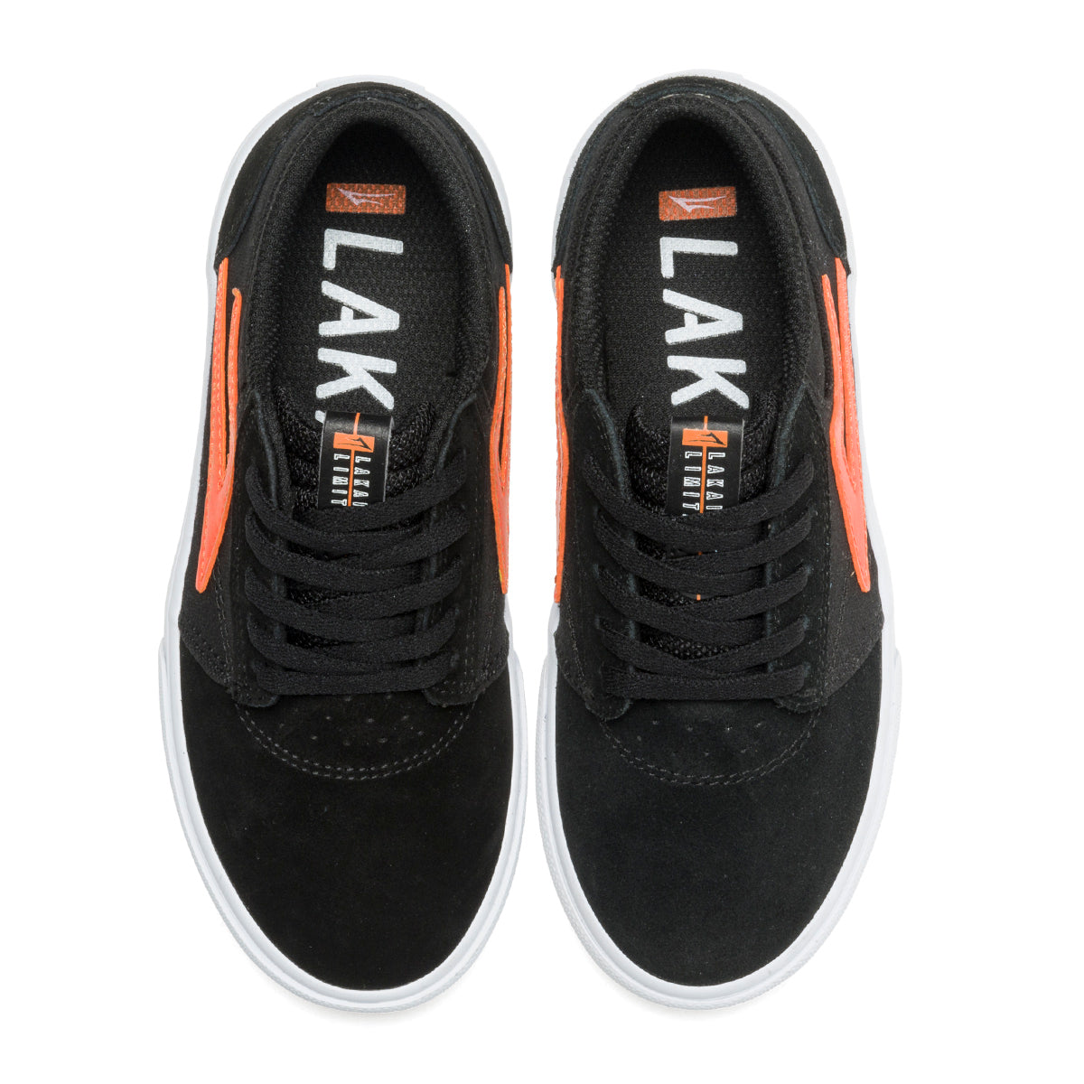 Lakai Shoes Griffin Kids Black Orange Suede USA SIZE Skateboard Sneakers