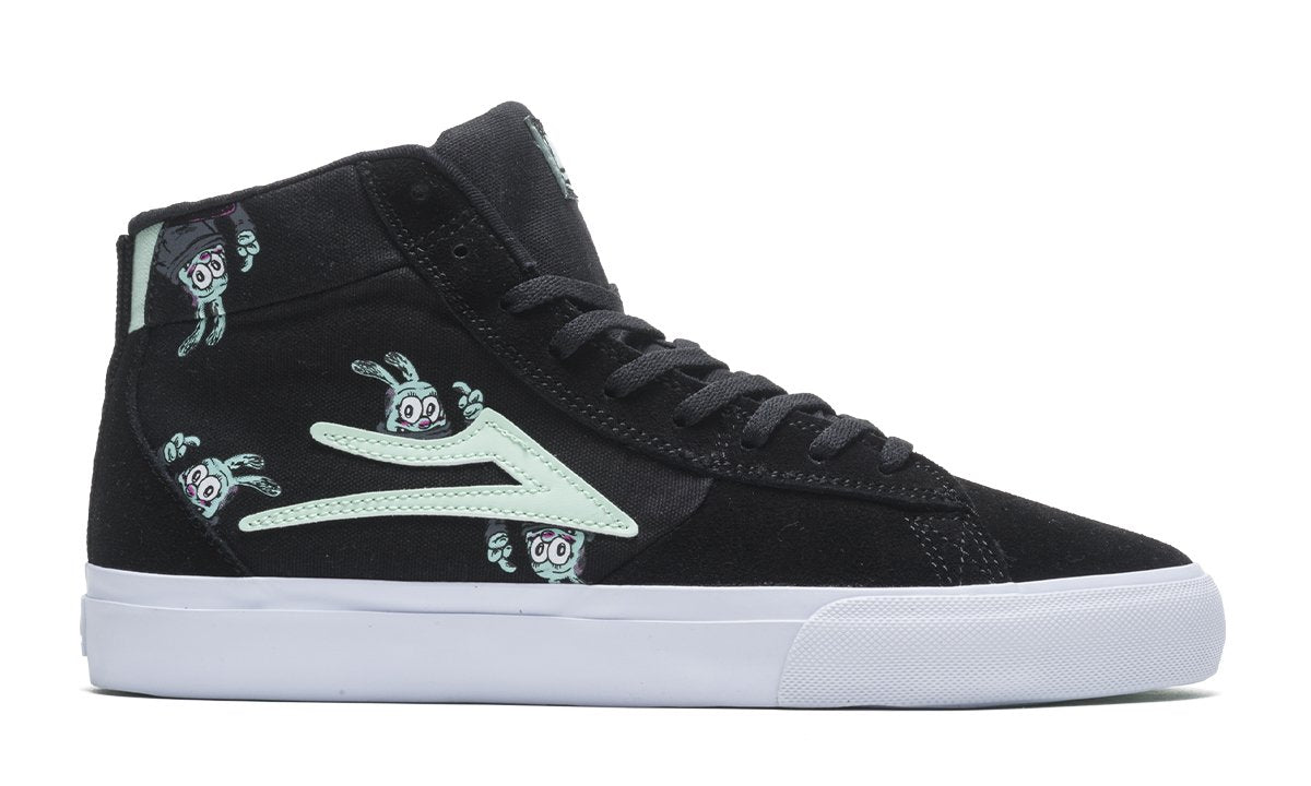 Lakai Shoes Newport Hi Black/Mint Suede USA SIZE Skateboard Sneakers