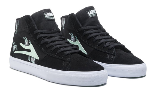 Lakai Shoes Newport Hi Black/Mint Suede USA SIZE Skateboard Sneakers