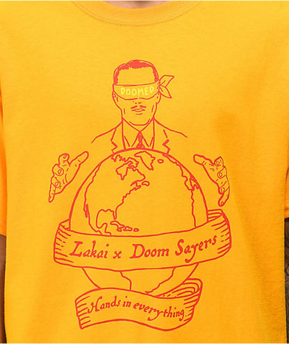 Lakai Shoes Tee x Doomsayers Club Corp World Yellow Skateboard T-Shirt