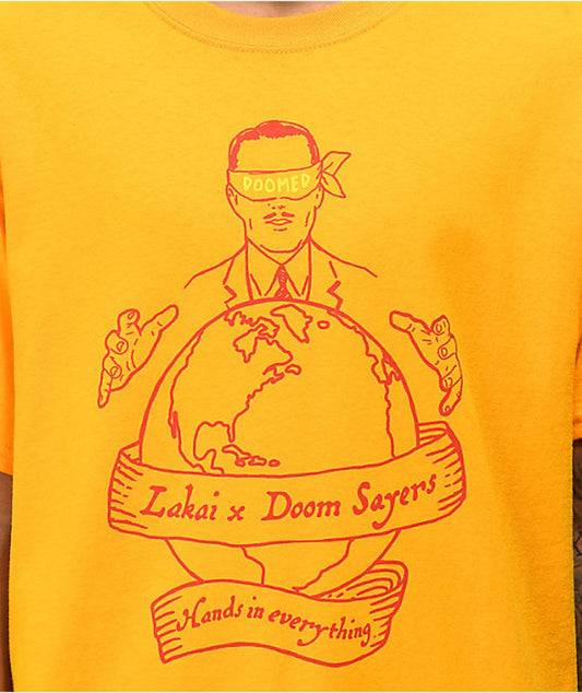 Lakai Shoes Tee x Doomsayers Club Corp World Yellow Skateboard T-Shirt