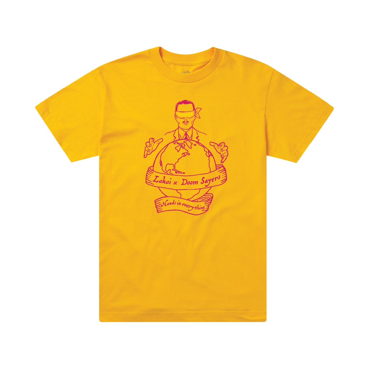 Lakai Shoes Tee x Doomsayers Club Corp World Yellow Skateboard T-Shirt