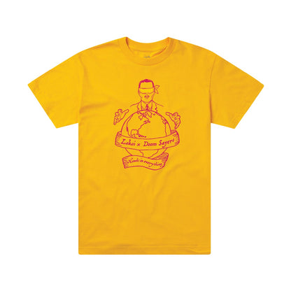 Lakai Shoes Tee x Doomsayers Club Corp World Yellow Skateboard T-Shirt
