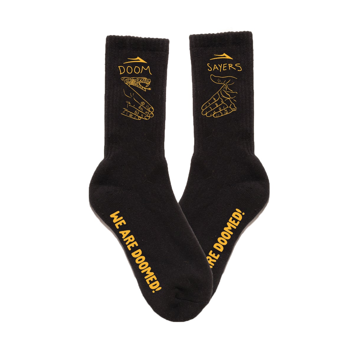 Lakai Shoes x Doomsayers Socks Black OSFM Limited Edition Skateboard Sox