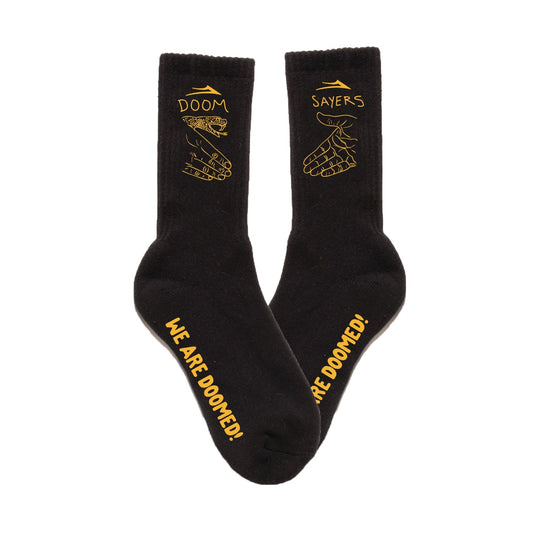 Lakai Shoes x Doomsayers Socks Black OSFM Limited Edition Skateboard Sox