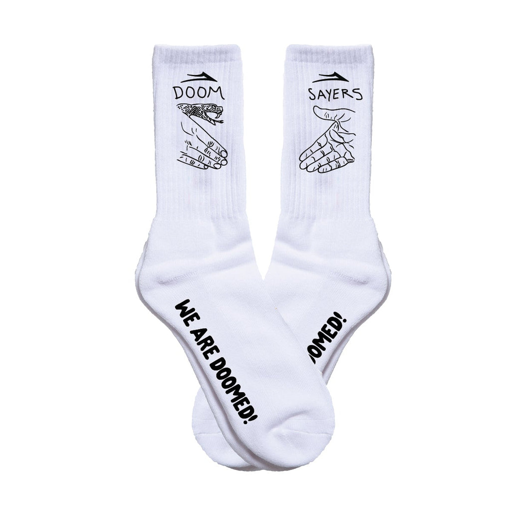 Lakai Shoes X Doomsayers Socks White Osfm Limited Edition Skateboard Sox