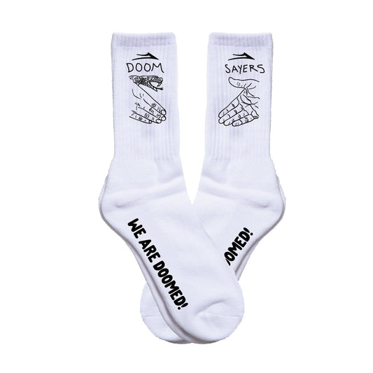 Lakai Shoes x Doomsayers Socks White OSFM Limited Edition Skateboard Sox
