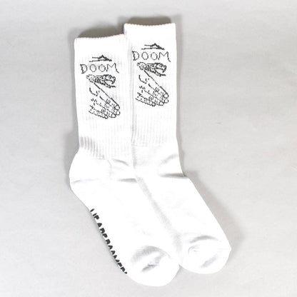 Lakai Shoes x Doomsayers Socks White OSFM Limited Edition Skateboard Sox