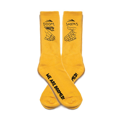 Lakai Shoes x Doomsayers Socks Yellow OSFM Limited Edition Skateboard Sox