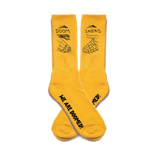Lakai Shoes x Doomsayers Socks Yellow OSFM Limited Edition Skateboard Sox