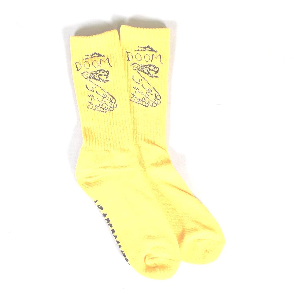 Lakai Shoes x Doomsayers Socks Yellow OSFM Limited Edition Skateboard Sox