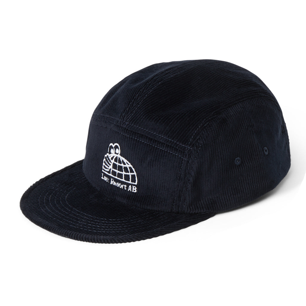 Last Resort Ab Cap Half Globe 5 Panel Black Strapback Skateboard Hat