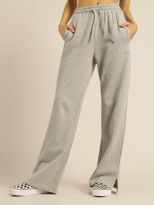 Stussy Womens Shadow Script Wide Track Pant Grey Marle