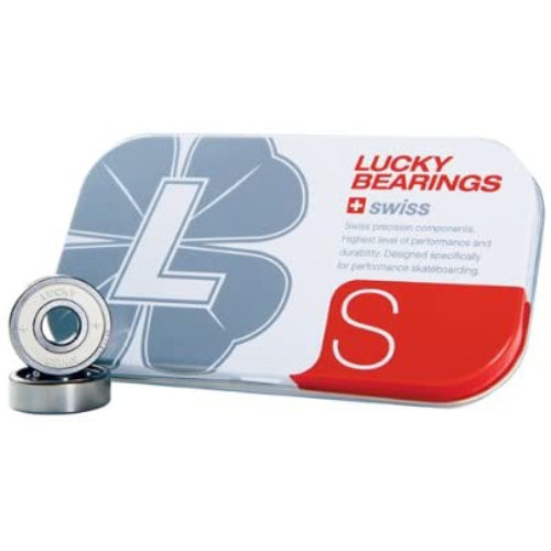Lucky Skateboard Bearings SWISS With Metal Tin