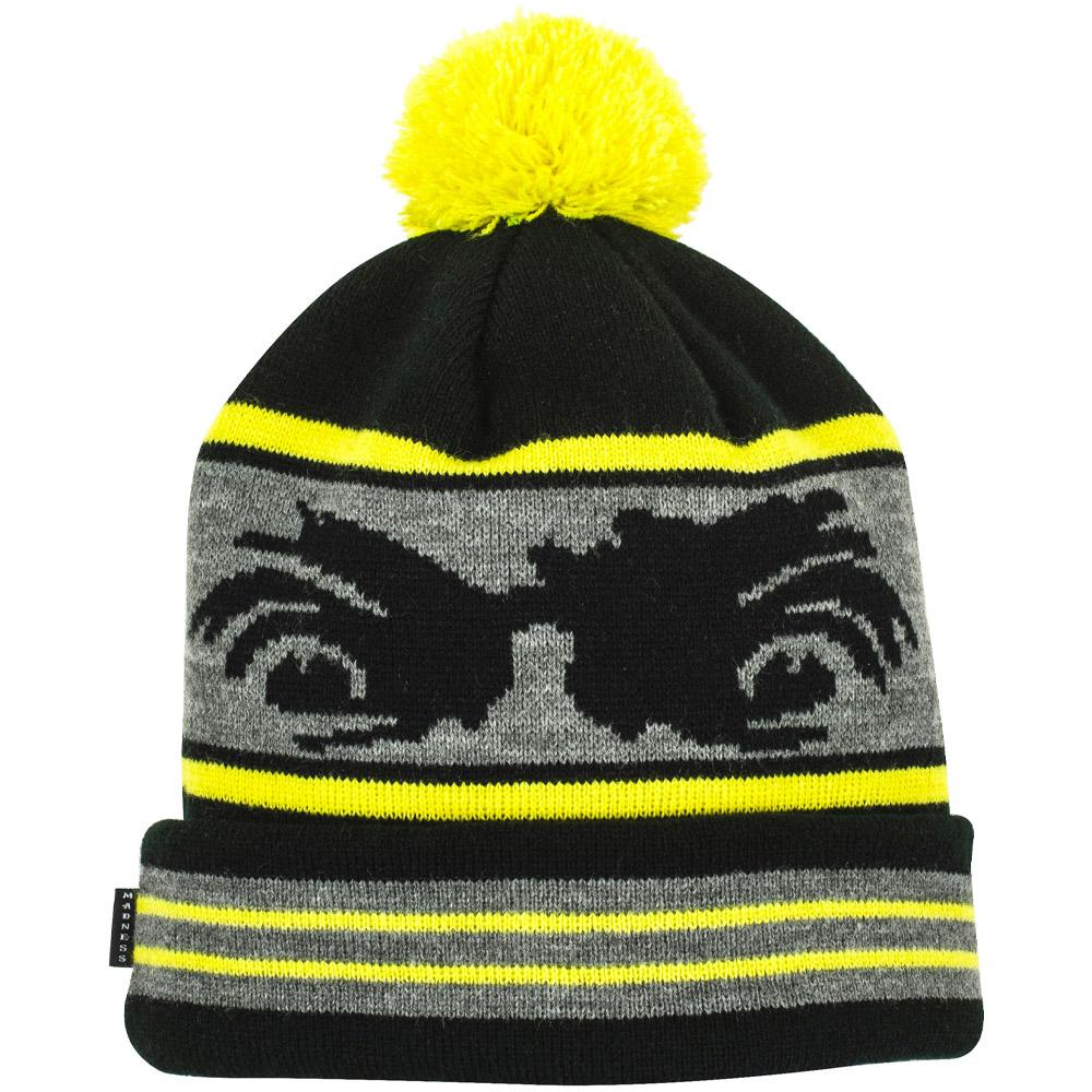 Madness Beanie Crazy Eyes Safety Yellow Black Osfa New Skateboard Headwear